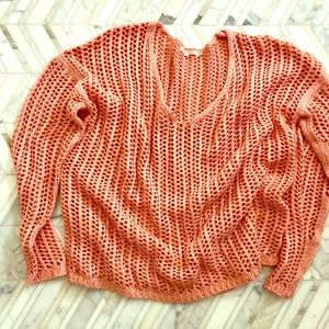 Tularosa coral knit cable sweater